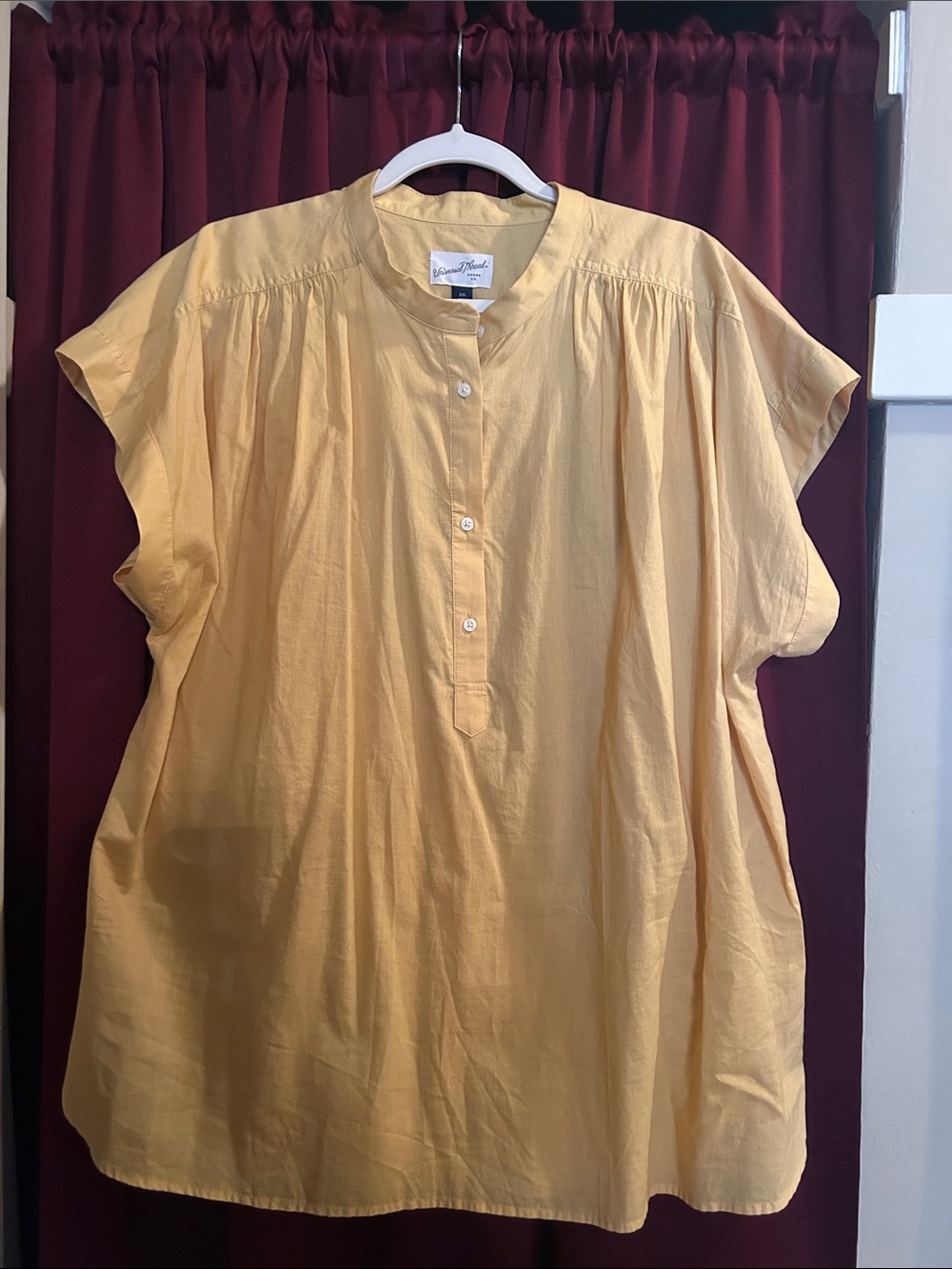 Universal Thread Mustard Yellow Short-Sleeve Button Tunic XXL